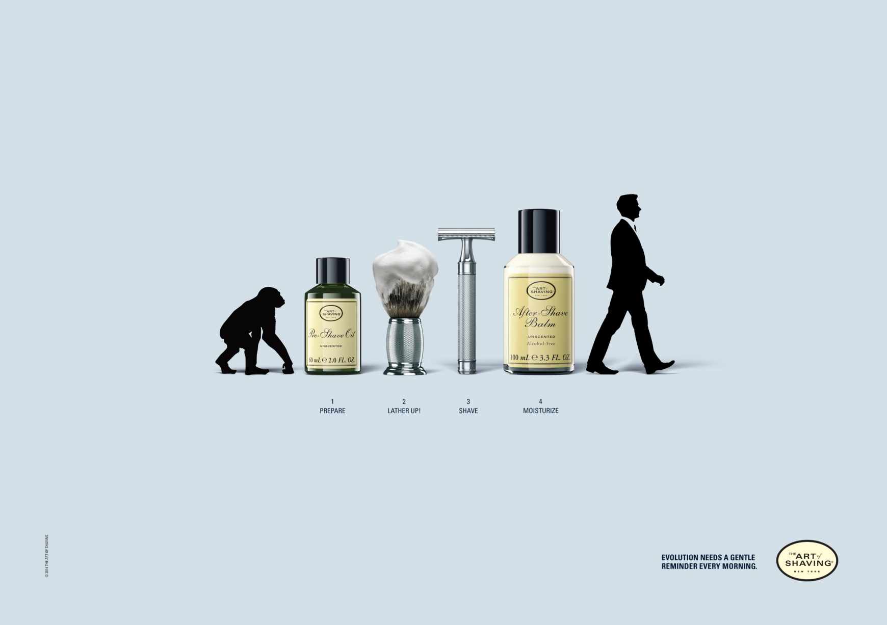 上海廣告設(shè)計(jì)公司分享The Art of Shaving 剃須刀進(jìn)化篇平面廣告創(chuàng)意設(shè)計(jì)