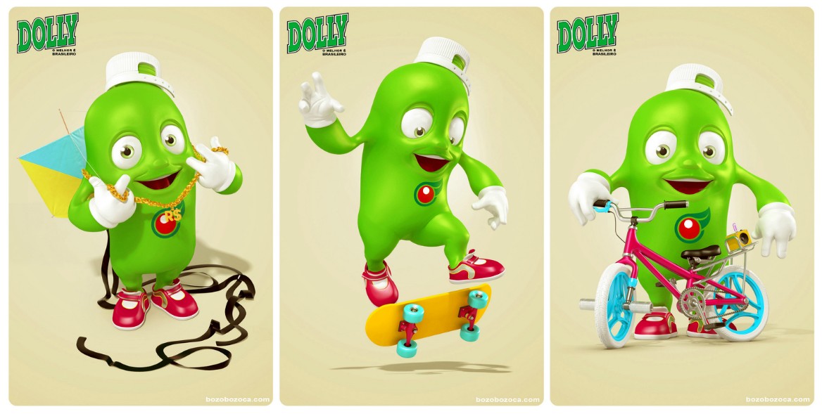 巴西dolly碳酸飲料品牌卡通形象設(shè)計(jì)，吉祥物設(shè)計(jì)