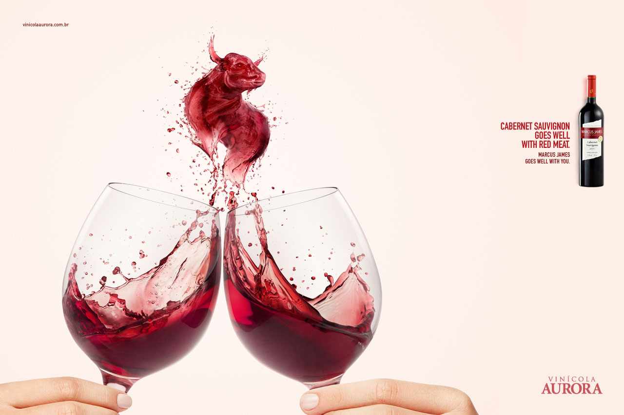 上海廣告設(shè)計公司公司國外Aurora Wines 氣泡酒葡萄酒平面廣告創(chuàng)意設(shè)計欣賞-紅牛篇