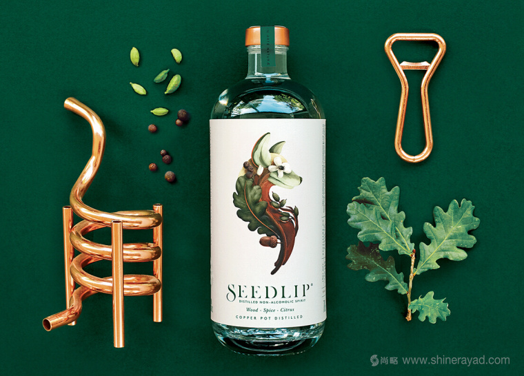 Seedlip 洋酒白酒調味酒飲料包裝設計-植物動物插畫設計-上海包裝設計公司1