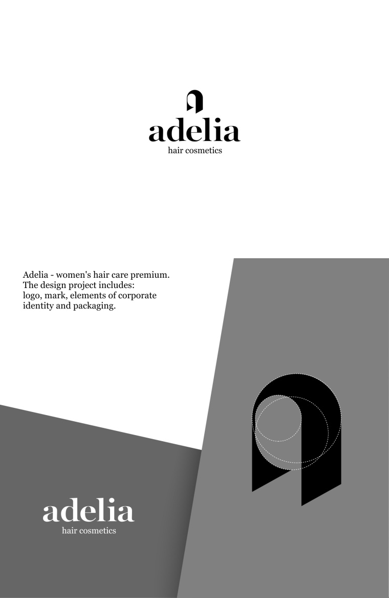上海品牌設計公司分享：Adelia美發(fā)護發(fā)產品品牌LOGO設計1