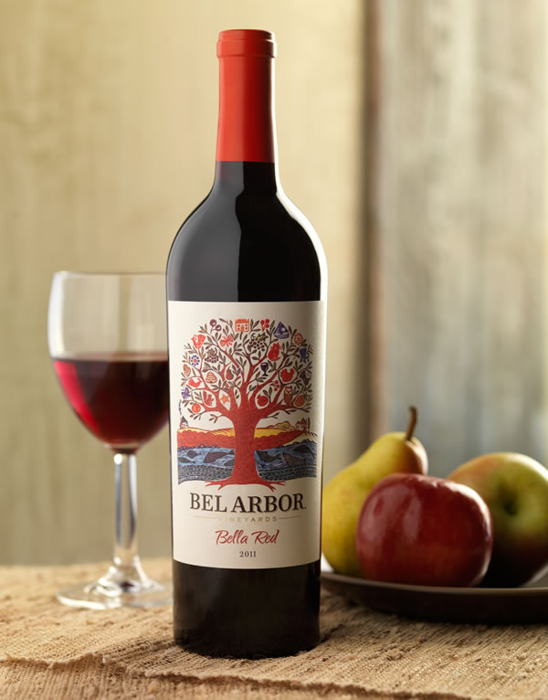 上海紅酒包裝設計公司設計欣賞：Bel Arbor 藝術(shù)樹酒標葡萄酒包裝設計3