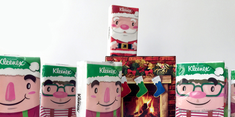 KLEENEX 圣誕節(jié)風格餐巾紙包裝設計-上海包裝設計公司1