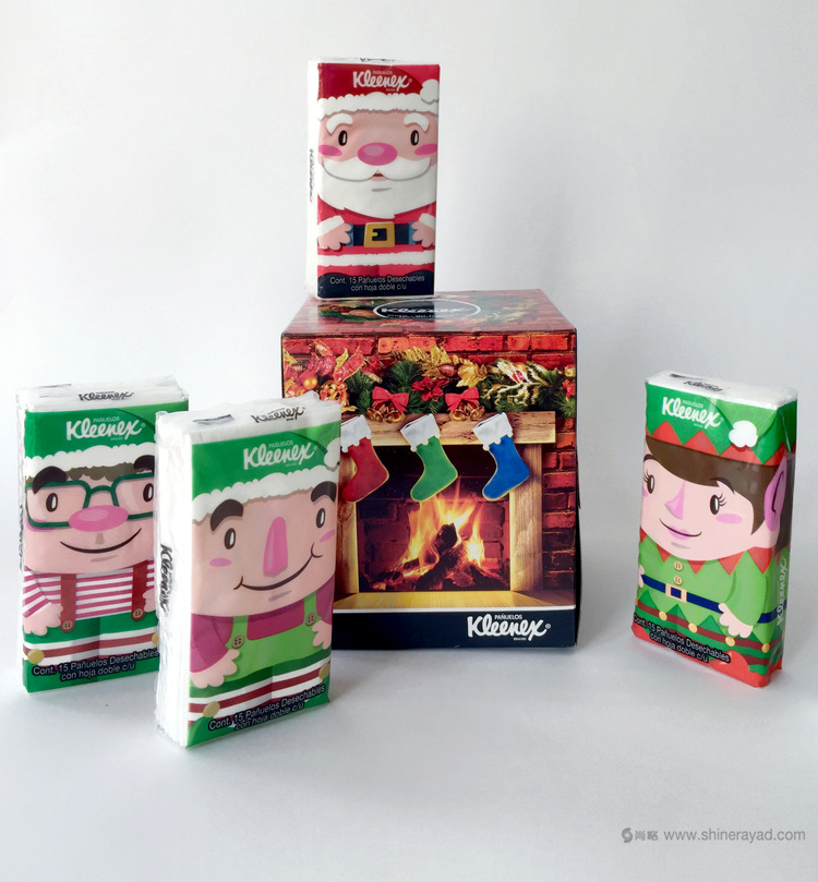 KLEENEX 圣誕節(jié)風格餐巾紙包裝設(shè)計-上海包裝設(shè)計公司2