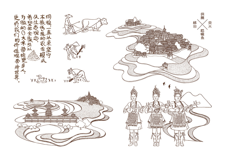 東方藝術(shù)手繪侗糧原生有機(jī)大米包裝設(shè)計(jì)插畫設(shè)計(jì)-上海包裝設(shè)計(jì)公司2 東方藝術(shù)手繪侗糧原生有機(jī)大米包裝設(shè)計(jì)插畫設(shè)計(jì)-上海包裝設(shè)計(jì)公司2