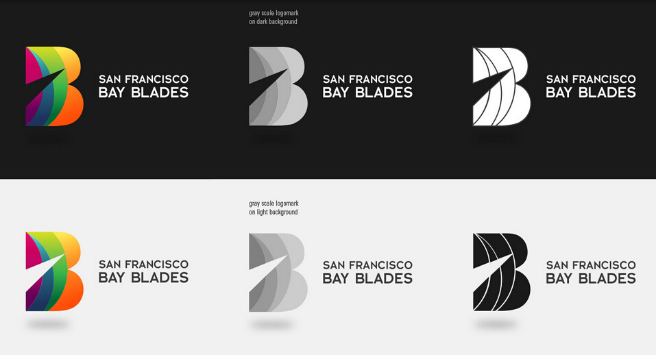Bay Blades 體育俱樂(lè)部B字母標(biāo)志設(shè)計(jì)5