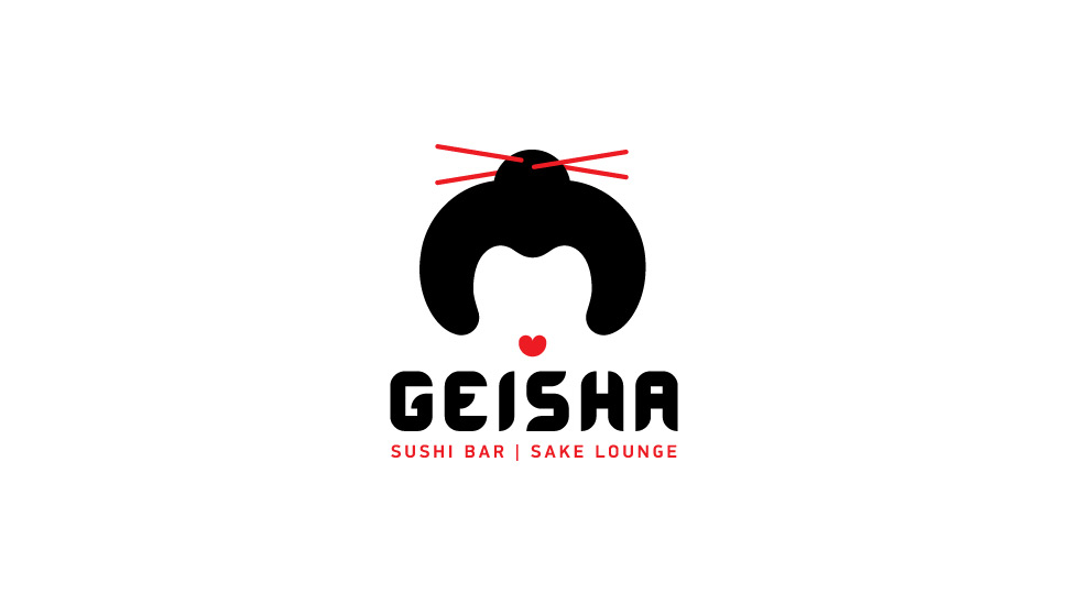 Geisha 藝伎壽司店餐飲logo設(shè)計-上海餐飲VI設(shè)計公司1-白底logo