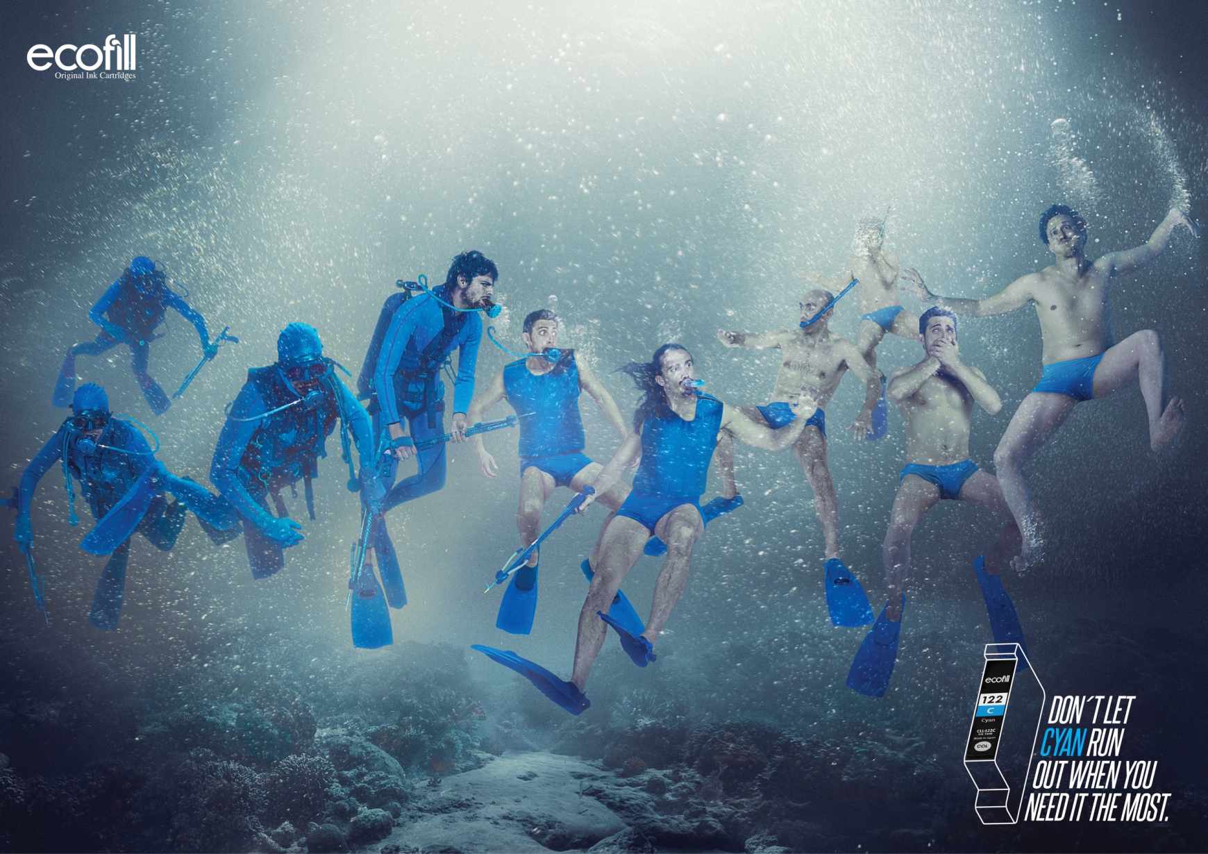 上海廣告設計公司分享:Ecofill打印機墨盒顏色篇平面廣告創(chuàng)意設計-藍色 上海廣告設計公司分享:Ecofill打印機墨盒顏色篇平面廣告創(chuàng)意設計-藍色