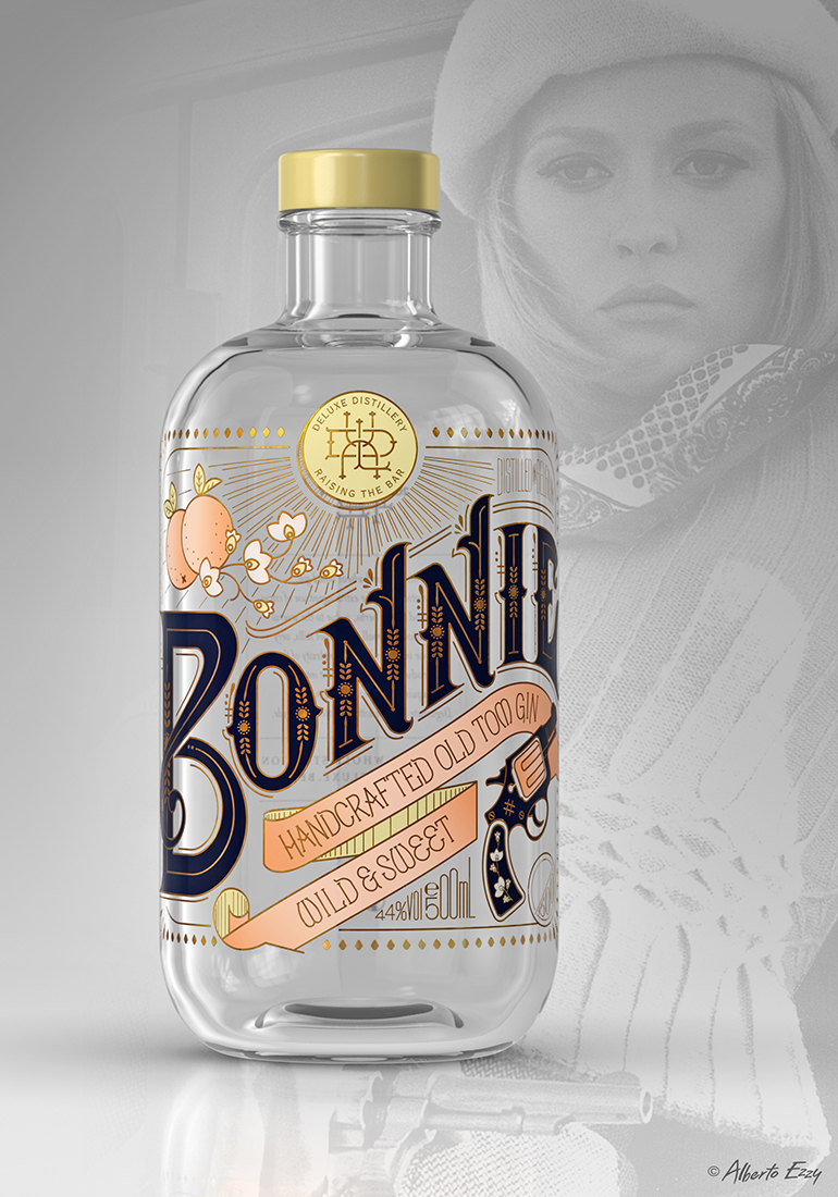 BONNIE & CLYDE Gin 杜松子白酒包裝設計-國外包裝設計欣賞2 BONNIE & CLYDE Gin 杜松子白酒包裝設計-國外包裝設計欣賞2