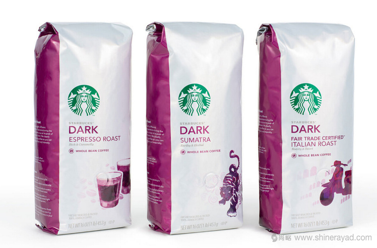 Starbucks星巴克插畫風(fēng)格咖啡豆咖啡包裝設(shè)計(jì)1