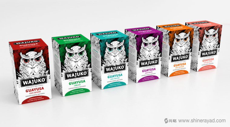 厄瓜多爾Wajuko 貓頭鷹插畫設(shè)計風格茶葉包裝設(shè)計3