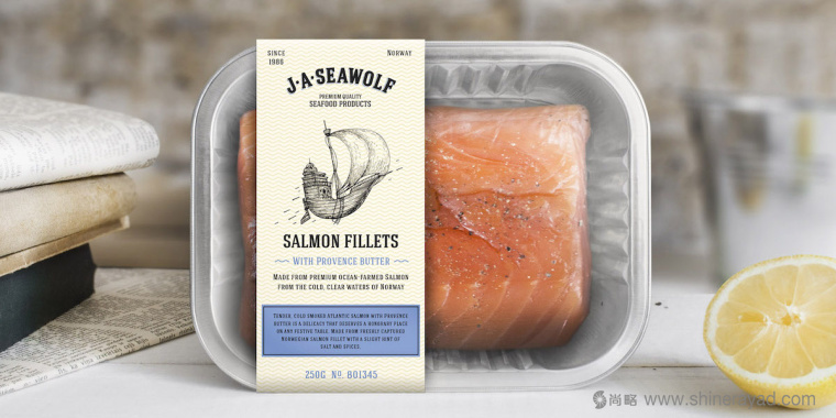JASeawolf鮭魚片海鮮產品包裝設計(線條插畫風格包裝設計)2 JASeawolf鮭魚片海鮮產品包裝設計(線條插畫風格包裝設計)2
