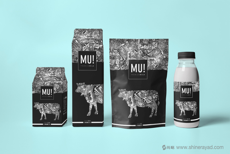 MU有機(jī)牛奶包裝設(shè)計與奶牛插畫設(shè)計-上海奶制品包裝設(shè)計公司設(shè)計欣賞1