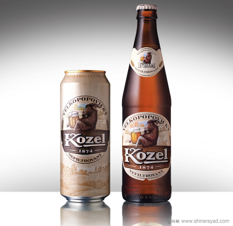 國外啤酒包裝設計欣賞——俄羅斯Kozel 啤酒山羊插畫包裝設計1
