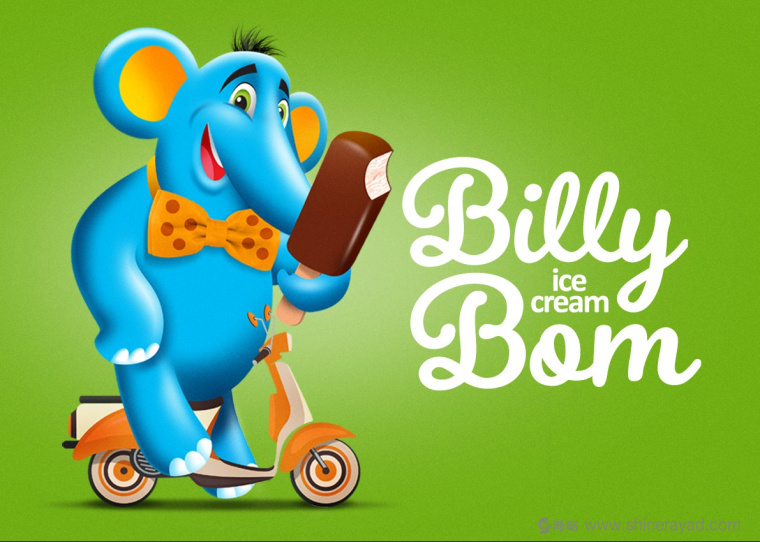 Billy Bom 冰淇淋調皮卡通小象動物品牌包裝設計品牌形象設計6
