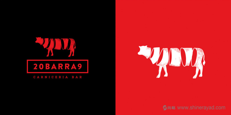 20BARRA9 牛肉牛排西餐廳標志設計品牌VI形象設計3