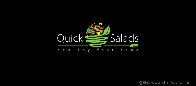 Quick Salads 沙拉有機素食餐廳LOGO設(shè)計-上海LOGO設(shè)計公司2