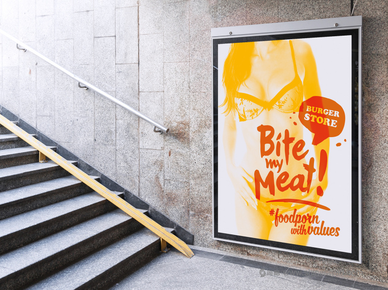 Bite My Meat 漢堡概念餐廳品牌VI視覺形象設(shè)計“女性身體篇”-上海品牌設(shè)計公司