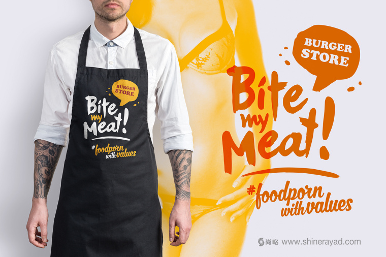 Bite My Meat 漢堡概念餐廳品牌VI視覺形象設(shè)計“女性身體篇”-上海品牌設(shè)計公司