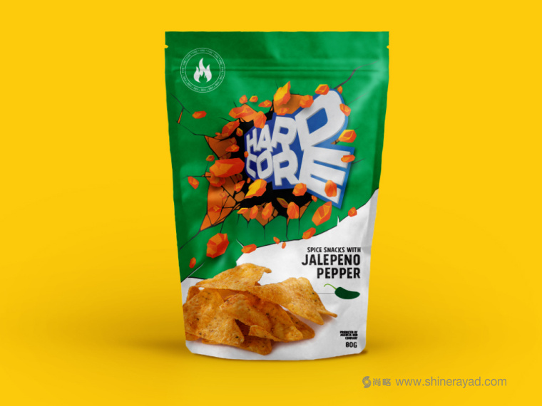 HARDCORE 辛辣口味休閑小零食包裝設計-上海包裝設計公司