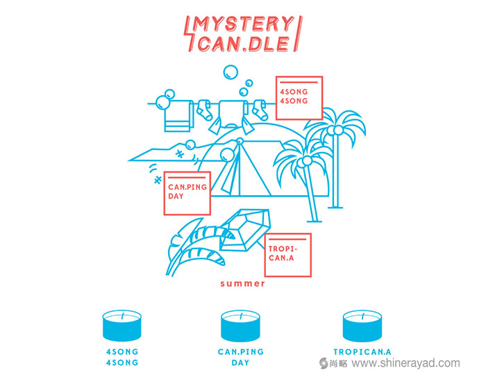 上海包裝設(shè)計公司分享Mystery Can 夏季系列蠟燭包裝設(shè)計靈感