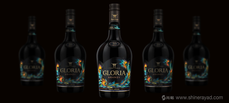 GLORIA BRANDY 白蘭地酒包裝設(shè)計孔雀篇-上海包裝設(shè)計公司國外酒包裝欣賞