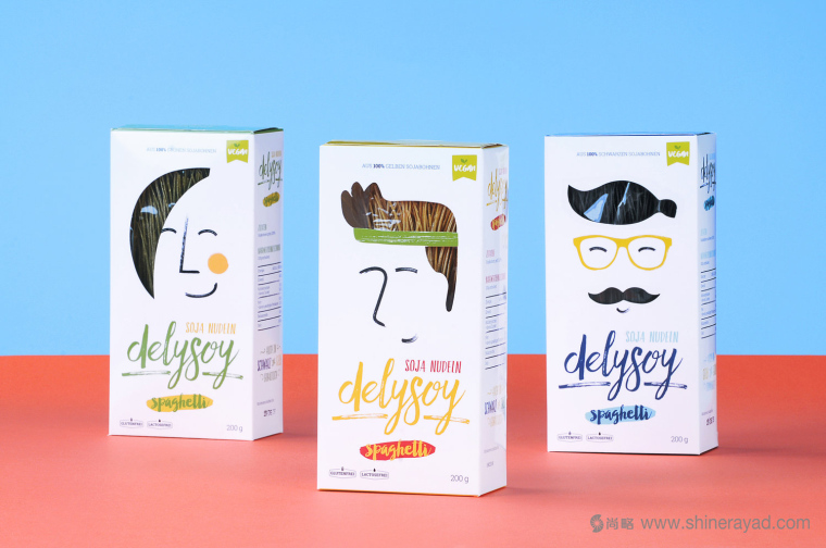 充滿俏皮風格的DELYSOY 面條面食包裝設計欣賞-上海食品包裝設計公司 充滿俏皮風格的DELYSOY 面條面食包裝設計欣賞-上海食品包裝設計公司