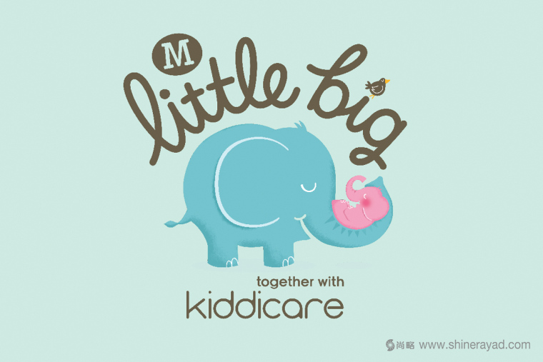 little big 系列嬰兒護(hù)膚品紙尿褲嬰兒用品品牌小象標(biāo)志設(shè)計(jì)-上海標(biāo)志設(shè)計(jì)公司