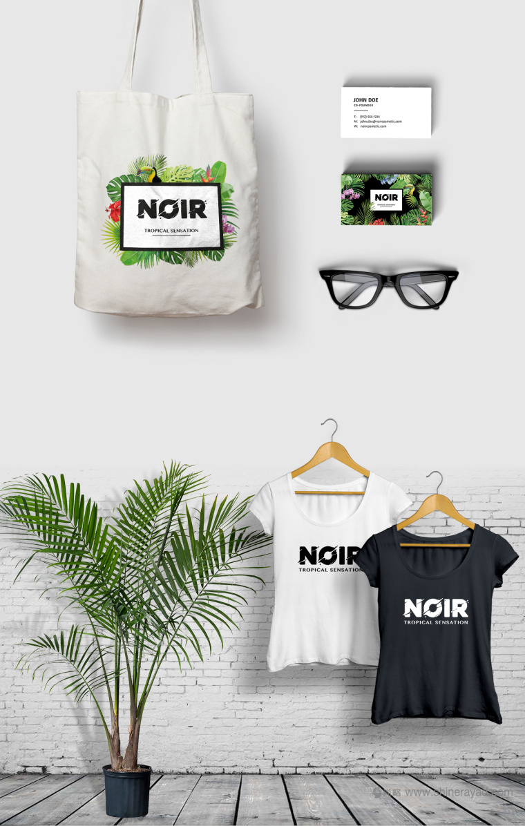 熱帶雨林插畫(huà) NOIR 清潔美容產(chǎn)品化妝品包裝設(shè)計(jì)與品牌形象設(shè)計(jì)-上海品牌設(shè)計(jì)公司5