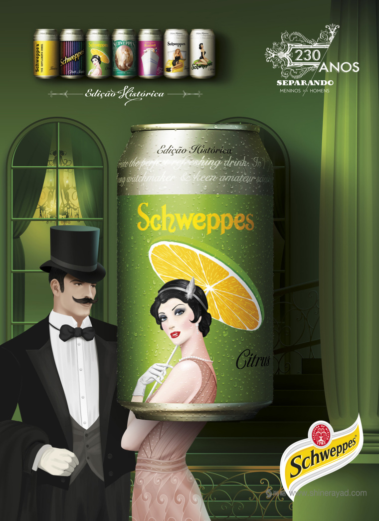 復(fù)古女郎插畫設(shè)計 Schweppes 易拉罐飲料包裝設(shè)計-上海包裝設(shè)計公司1 復(fù)古女郎插畫設(shè)計 Schweppes 易拉罐飲料包裝設(shè)計-上海包裝設(shè)計公司1