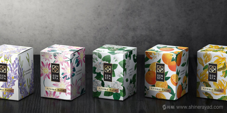 花卉插畫設(shè)計(jì)風(fēng)格 SENSPA 唇膏外包裝盒設(shè)計(jì)-上海包裝設(shè)計(jì)公司設(shè)計(jì)欣賞1