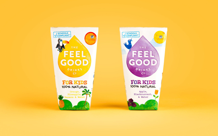 純凈自然風格 Feel Good 果汁飲料包裝設(shè)計品牌推廣