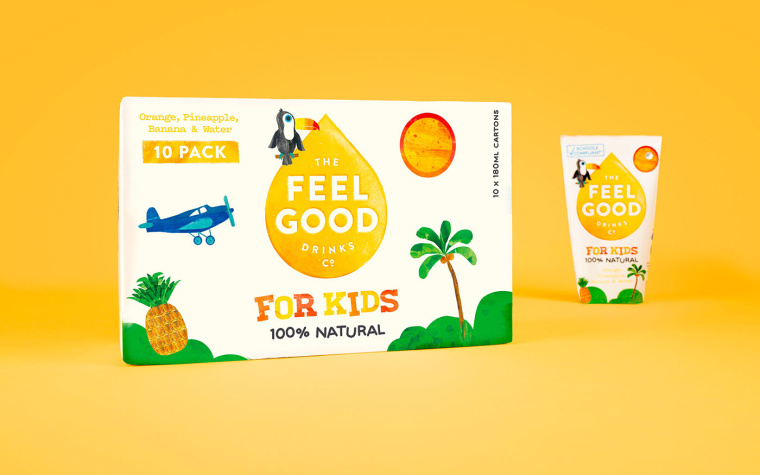 純凈自然風格 Feel Good 果汁飲料包裝設(shè)計品牌推廣