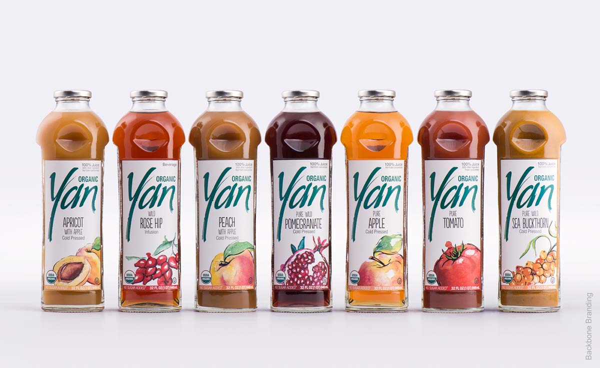 被咬了一口的Yan天然健康有機(jī)果汁飲料產(chǎn)品包裝設(shè)計(jì)瓶型設(shè)計(jì)