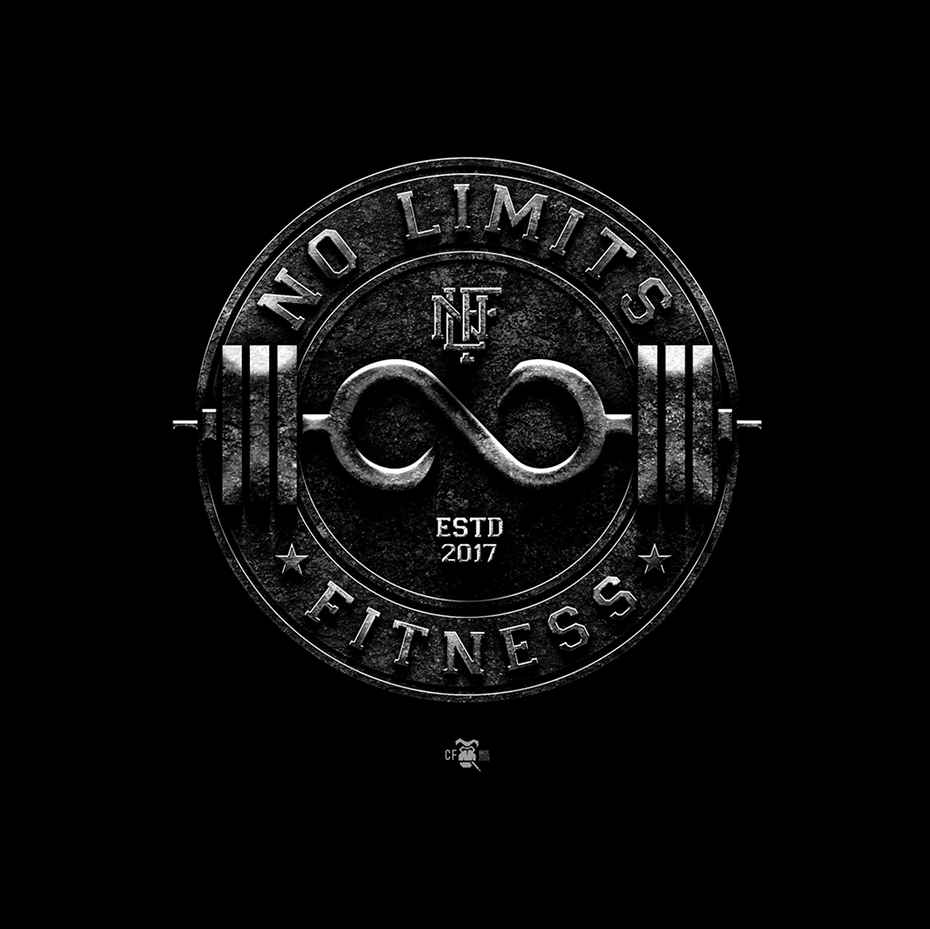 超酷渲染金屬色風格的健身房logo設(shè)計-上海logo設(shè)計公司