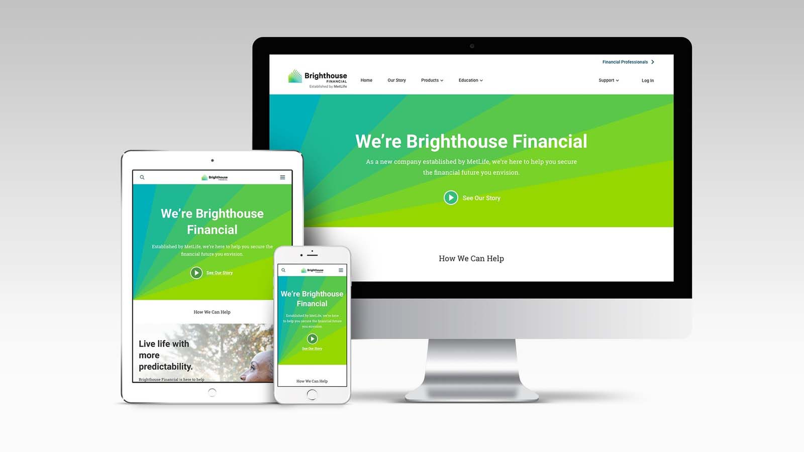 活力與樂觀的BRIGHTHOUSE 金融公司品牌全案視覺形象VI設計-網(wǎng)站設計