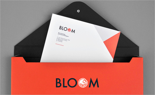 BLOOM品牌設(shè)計(jì)機(jī)構(gòu)圓形花朵標(biāo)志設(shè)計(jì)與三角色塊品牌vi形象設(shè)計(jì)