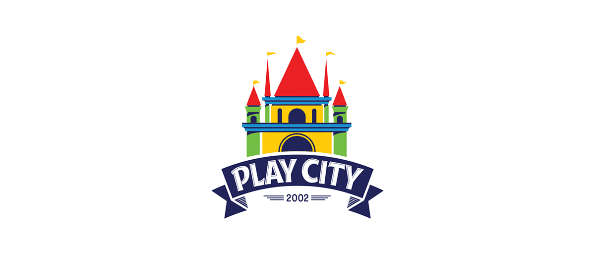 矢量圖畫風(fēng)格Play City 娛樂公園logo設(shè)計(jì)