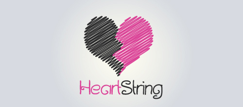 表達(dá)愛(ài)情愛(ài)心的心形logo設(shè)計(jì)-HEARTSTRING 表達(dá)愛(ài)情愛(ài)心的心形logo設(shè)計(jì)-HEARTSTRING