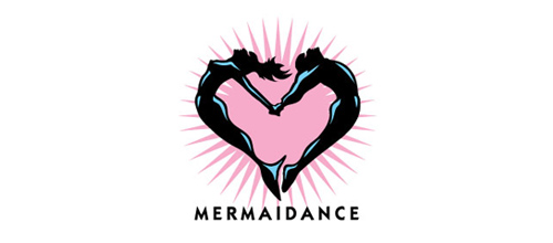 表達(dá)愛(ài)情愛(ài)心的心形logo設(shè)計(jì)-MERMAIDANCE 人+心 表達(dá)愛(ài)情愛(ài)心的心形logo設(shè)計(jì)-MERMAIDANCE 人+心