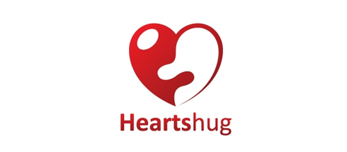 表達(dá)愛(ài)情愛(ài)心的心形logo設(shè)計(jì)-HEARTS HUG擁抱心 表達(dá)愛(ài)情愛(ài)心的心形logo設(shè)計(jì)-HEARTS HUG擁抱心