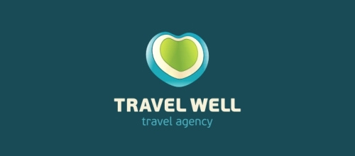 表達(dá)愛(ài)情愛(ài)心的心形logo設(shè)計(jì)-TRAVEL WELL旅行心LOGO 表達(dá)愛(ài)情愛(ài)心的心形logo設(shè)計(jì)-TRAVEL WELL旅行心LOGO