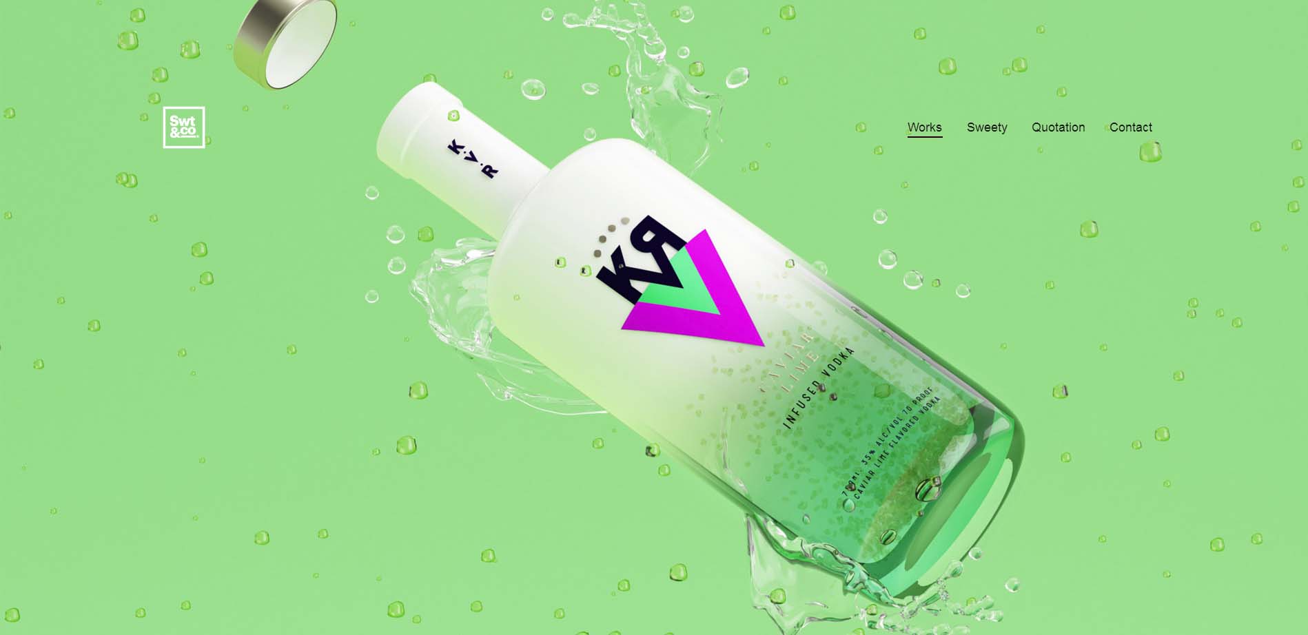 KVR酒精飲料品牌設計包裝設計，互補色箭頭符號，讓包裝超有識別性