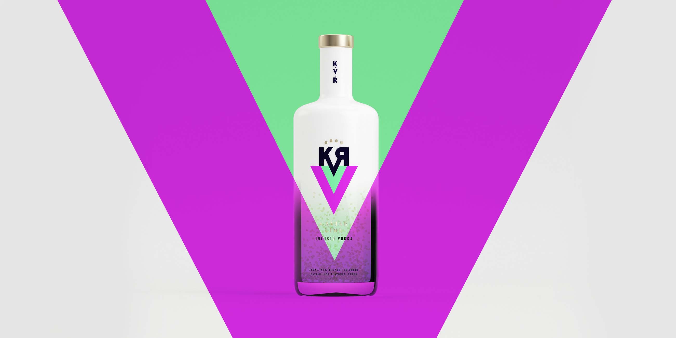 KVR酒精飲料品牌設計包裝設計，互補色箭頭符號，讓包裝超有識別性