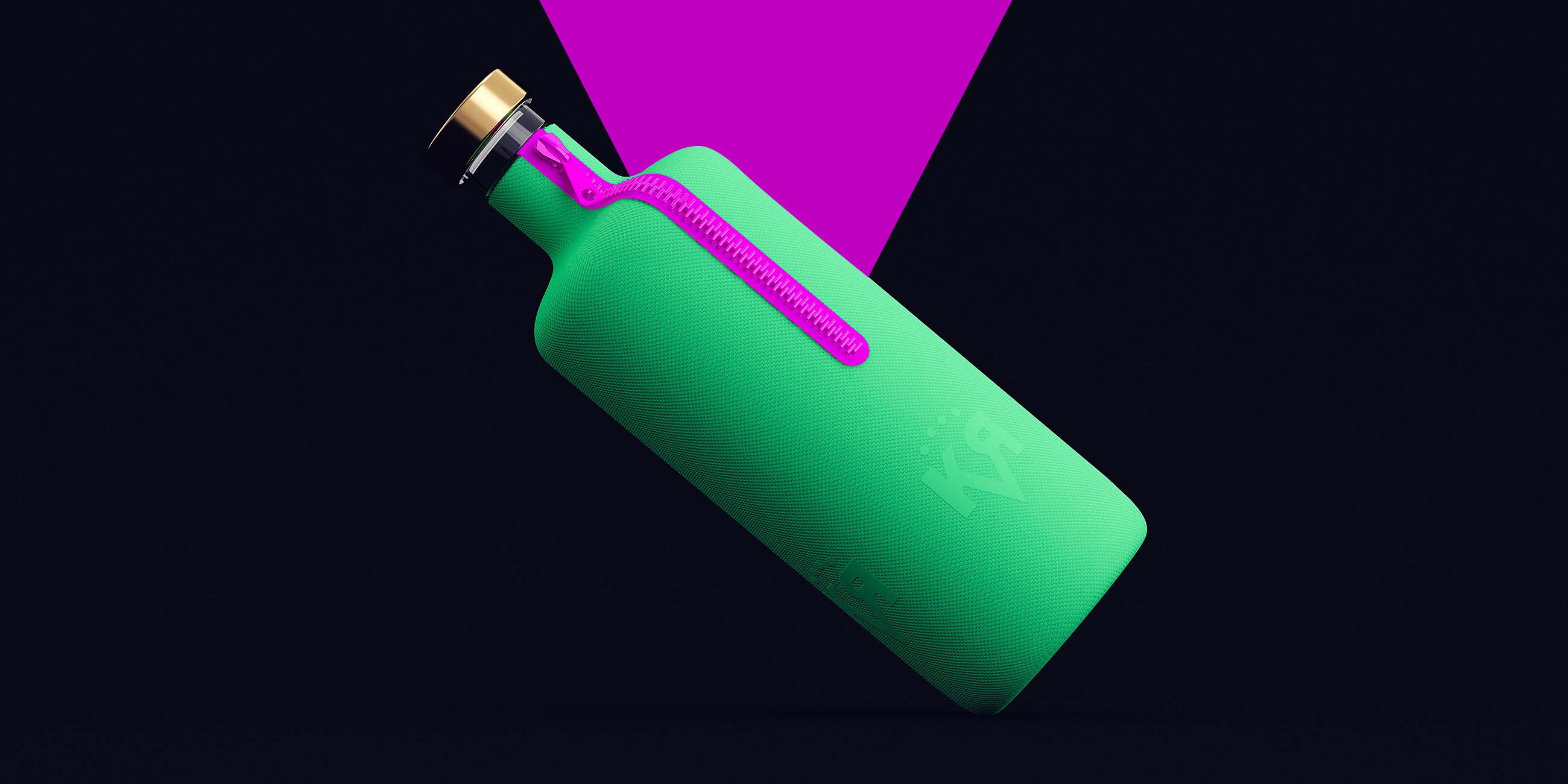 KVR酒精飲料品牌設計包裝設計，互補色箭頭符號，讓包裝超有識別性