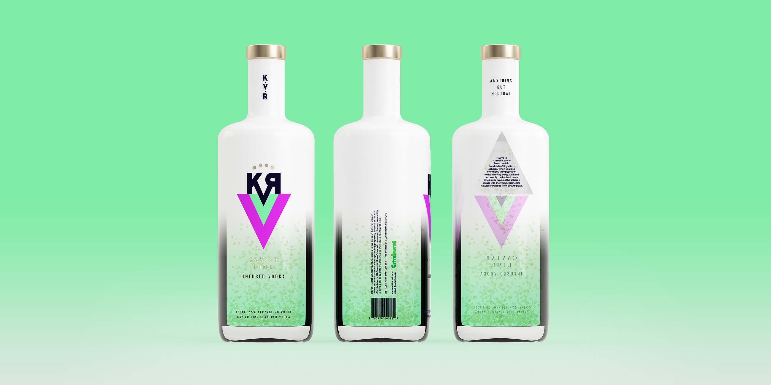 KVR酒精飲料品牌設計包裝設計，互補色箭頭符號，讓包裝超有識別性