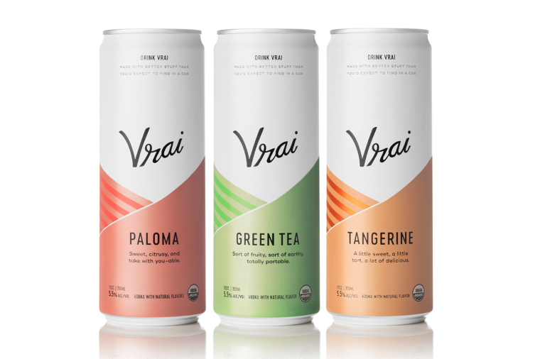 Vrai 品牌灌裝伏特加雞尾酒包裝設(shè)計(jì)清爽“V”字母版式 Vrai 品牌灌裝伏特加雞尾酒包裝設(shè)計(jì)清爽“V”字母版式