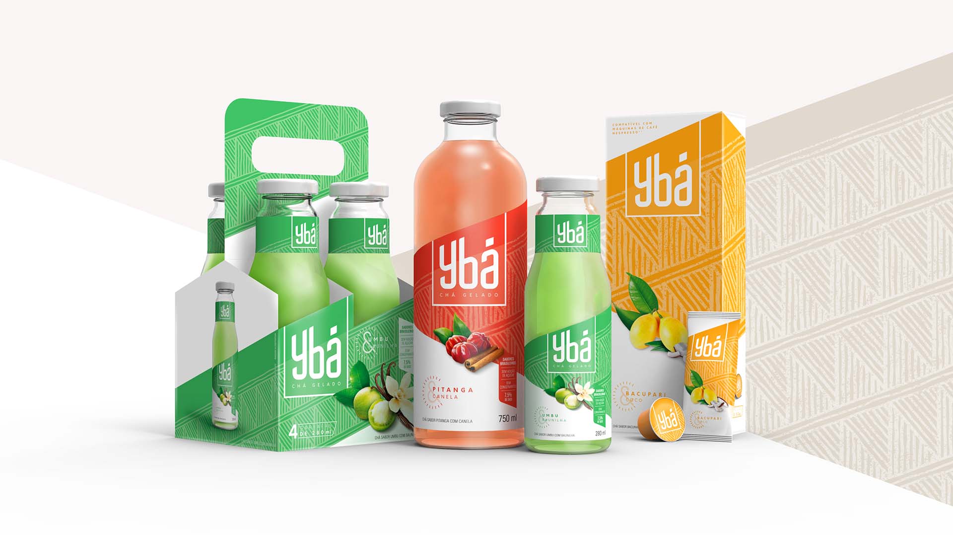 引用神話色彩和水果結(jié)合的Ybá冰茶飲料包裝設(shè)計(jì)欣賞