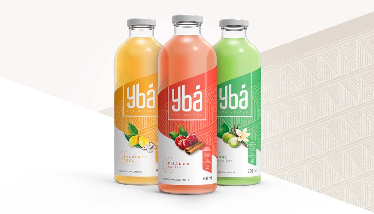 引用神話色彩和水果結(jié)合的Ybá冰茶飲料包裝設(shè)計欣賞
