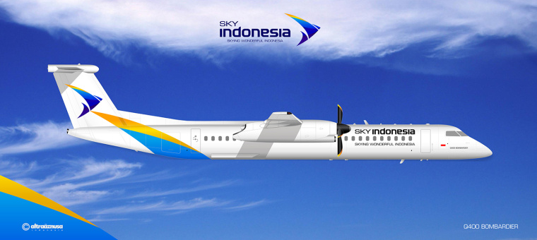 SKY INDONESIA航空公司箭鳥logo設計-飛機涂裝設計 SKY INDONESIA航空公司箭鳥logo設計-飛機涂裝設計